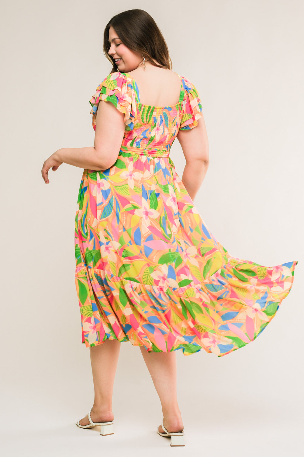 LOOK YOUR BEST WOVEN MIDI DRESS Flying Tomato